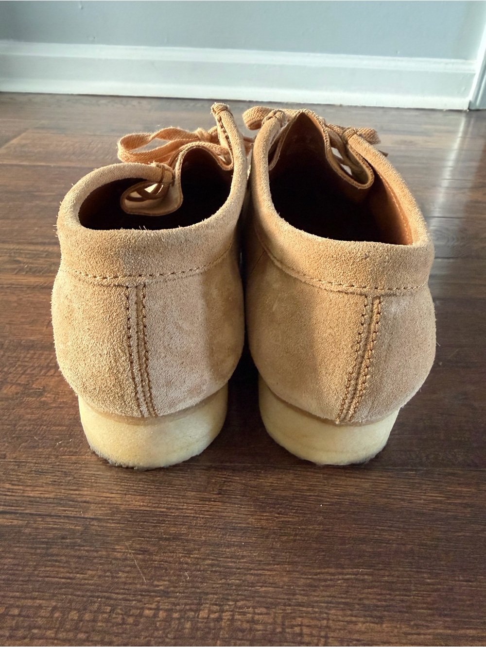 Clarks Wallabee Men's Suede Loafers - Wheat - Picture 5 of 10